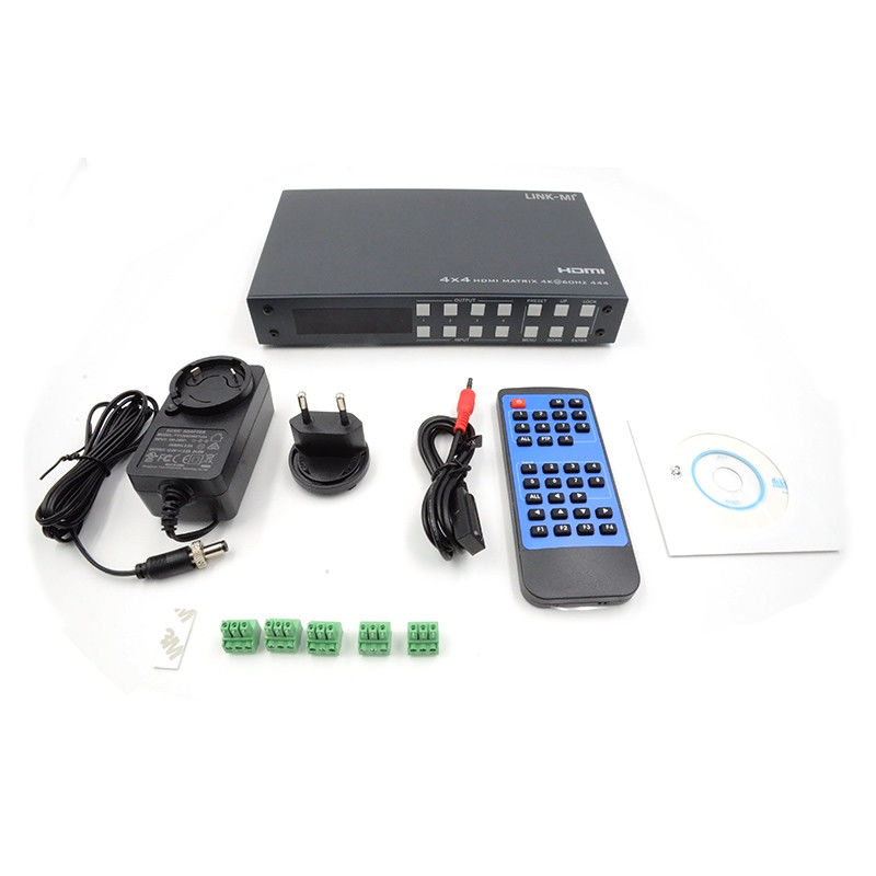 4x4 HDMI Matrix Analog And SPDIF Audio Extraction 4K TCP/IP Web GUI Control
