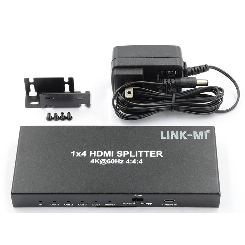 HDMI 2.0 HDMI Extender Splitter 60Hz 1x4 Support 3D 18G HDR 1 In 4 Out AV Splitter