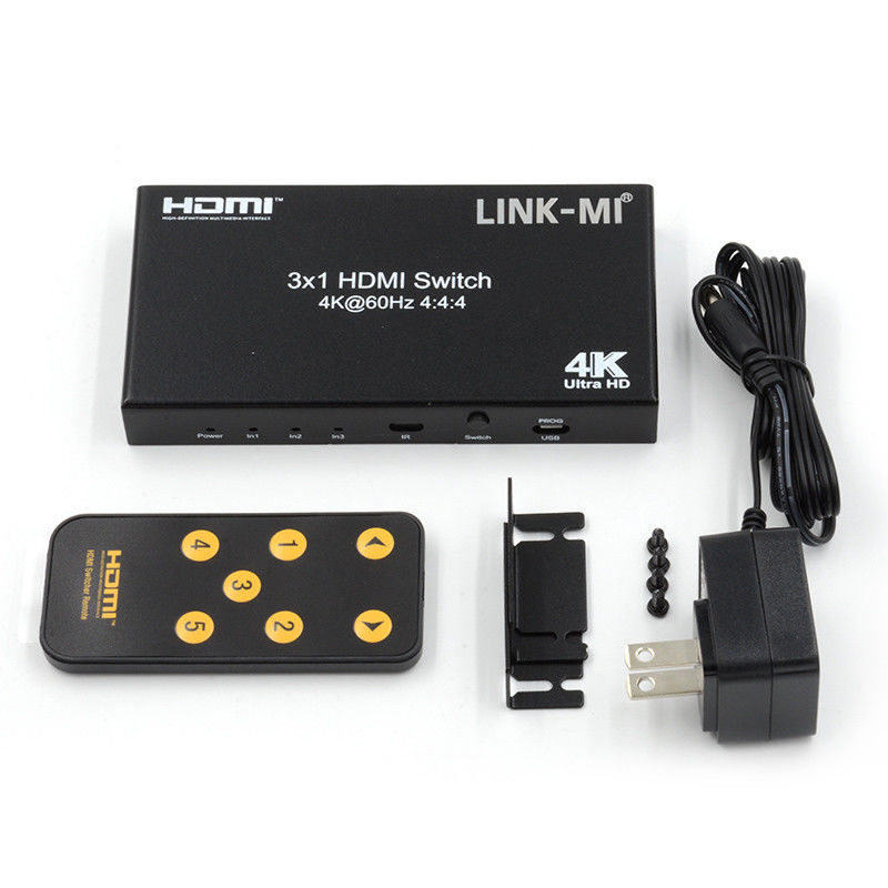 3X1 HDMI 2.0 Switch Hd Matrix Switcher 3 X 1 Hdmi Switch 3 Port Hdmi Switch 1080P 20m