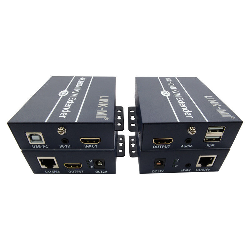 120m 4K KVM Extender HDMI Over Cat 6 / Cat6e Cable For Keyboard Mouse