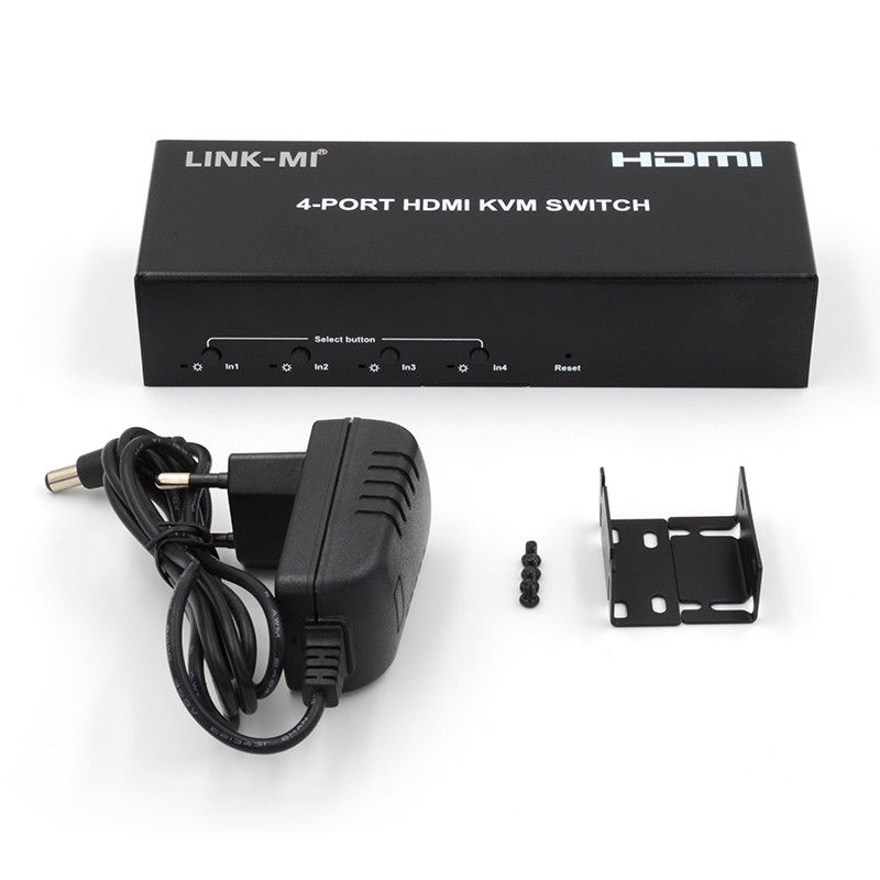 No Delay HDMI KVM Switch 4 Port  Ip Kvm Hdmi Support Hot Keys Auto Switching