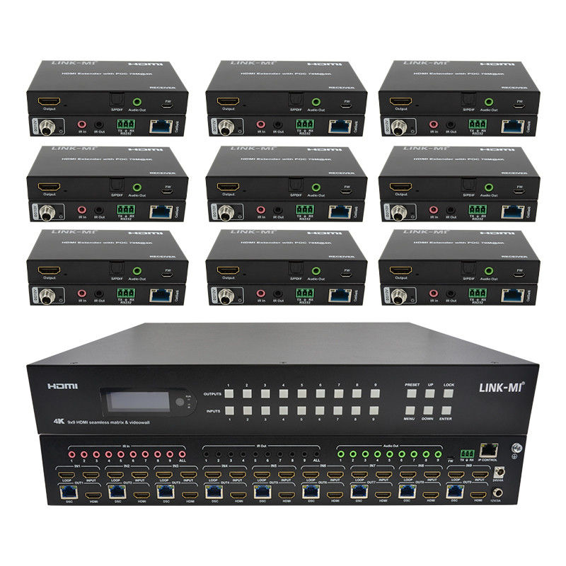 9x9 70M HDMI Video Wall Processor Hdmi Splitter 3x3 4K HDMI Matrix Extender