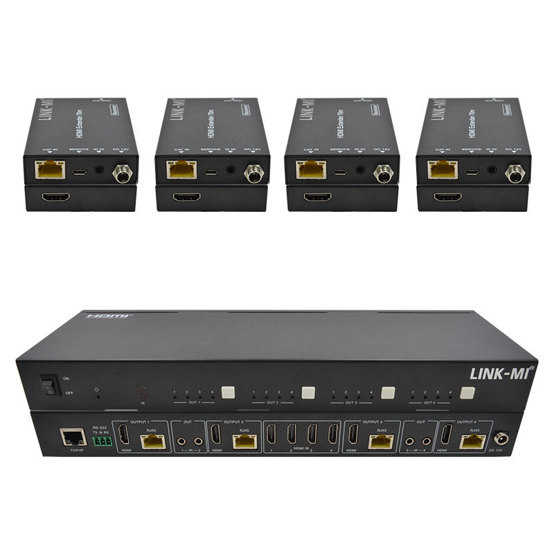 70M 4X4 HDMI Matrix With IR Matrix Function 18Gbps 4K@60Hz HDMI 2.0b POC