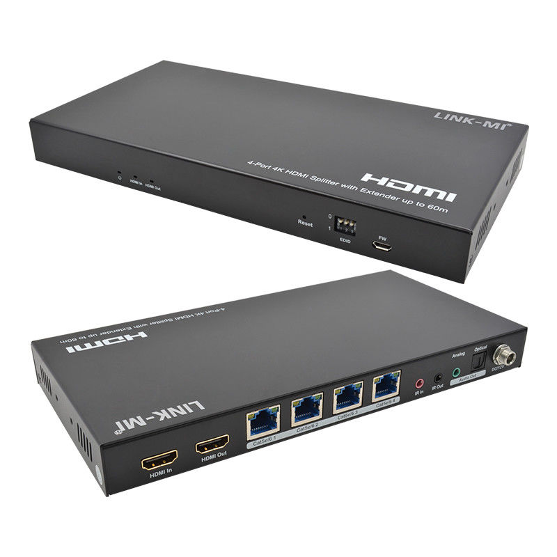 1x4 4K Wireless HDMI Splitter Extender Support 60m 4K@60Hz AV Splitter Over RJ45