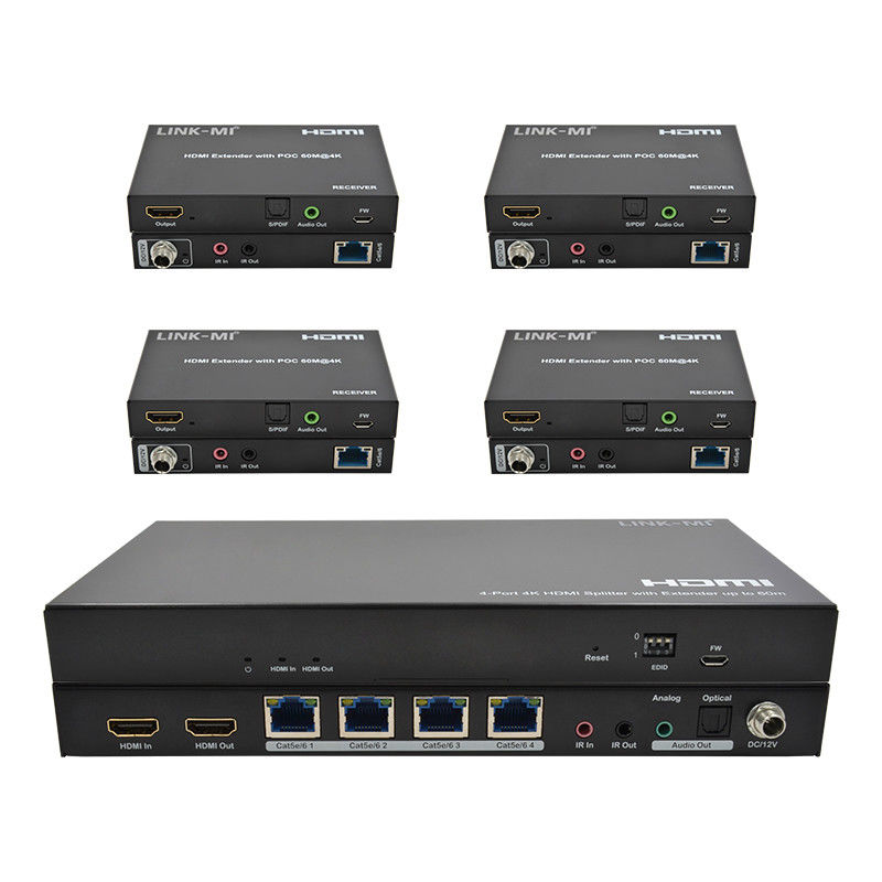 1x4 4K Wireless HDMI Splitter Extender Support 60m 4K@60Hz AV Splitter Over RJ45