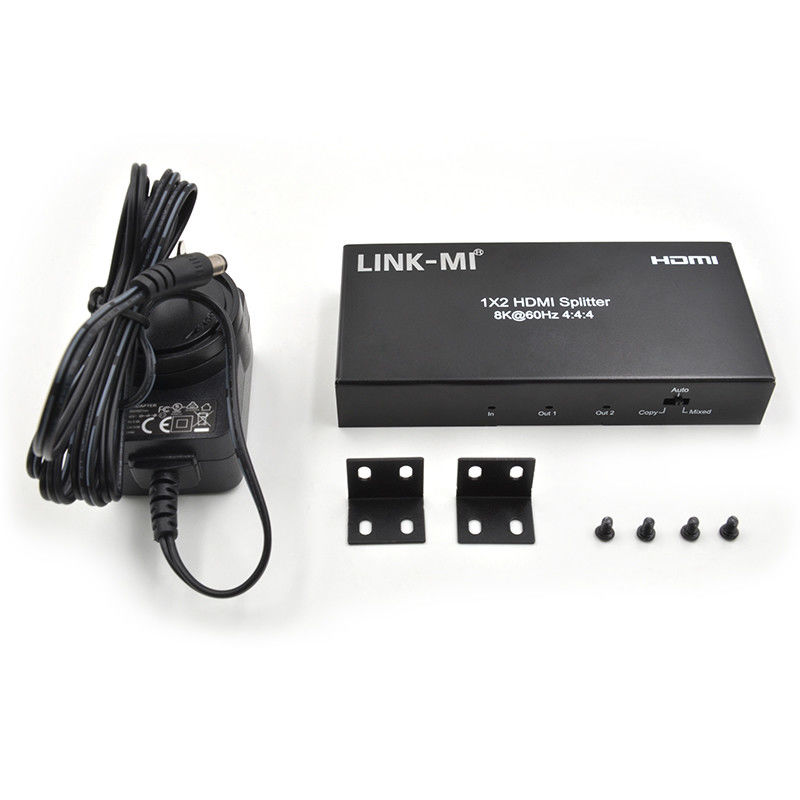 48Gbps HDMI Splitter 8k 1x2 HDMI Extender Support Downscaler HDR10 EDID HDCP2.2