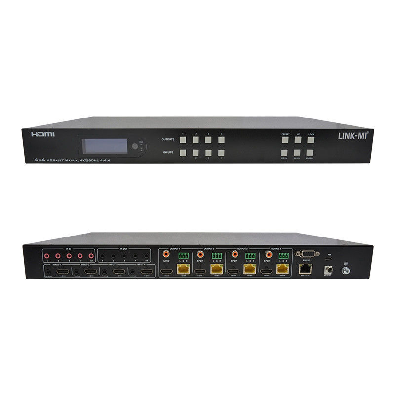 70m 4x4 HDMI Audio Matrix Switch With 4 HDMI Loop Out For 4 Port Video Switch