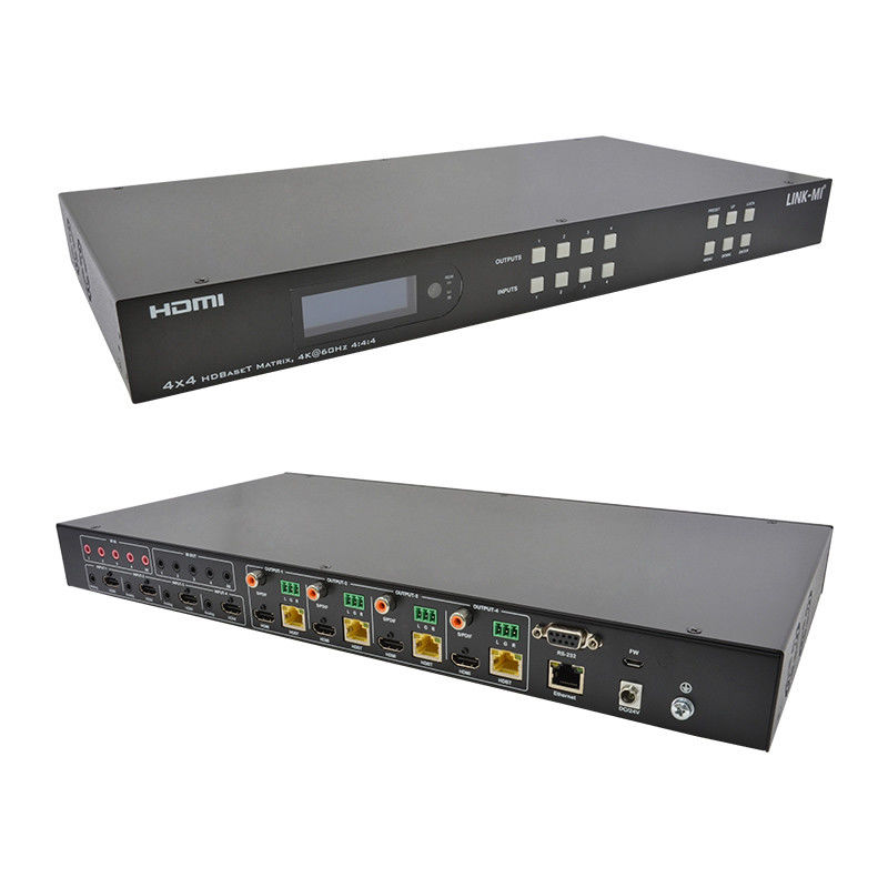 70m 4x4 HDMI Audio Matrix Switch With 4 HDMI Loop Out For 4 Port Video Switch