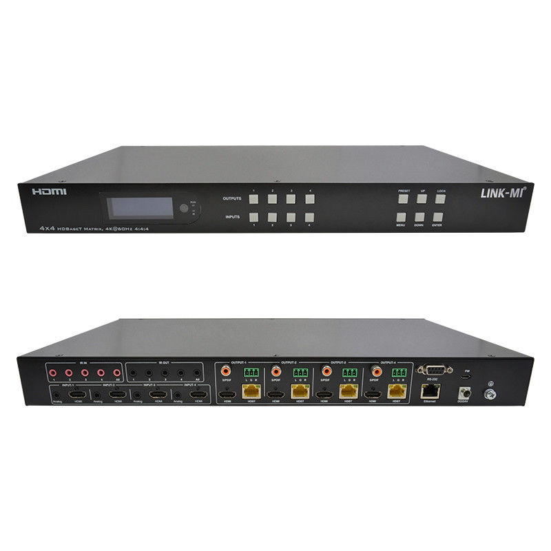 70m 4x4 HDMI Audio Matrix Switch With 4 HDMI Loop Out For 4 Port Video Switch