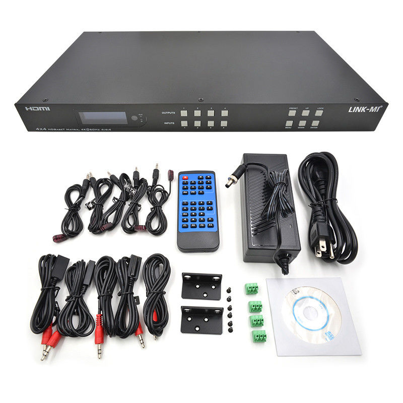 70m 4x4 HDMI Audio Matrix Switch With 4 HDMI Loop Out For 4 Port Video Switch