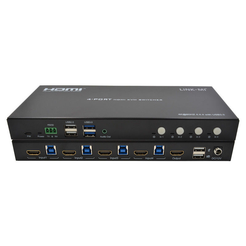 4 Port Network HDMI2.0 KVM Switch Up To 4K 60Hz 18Gbps