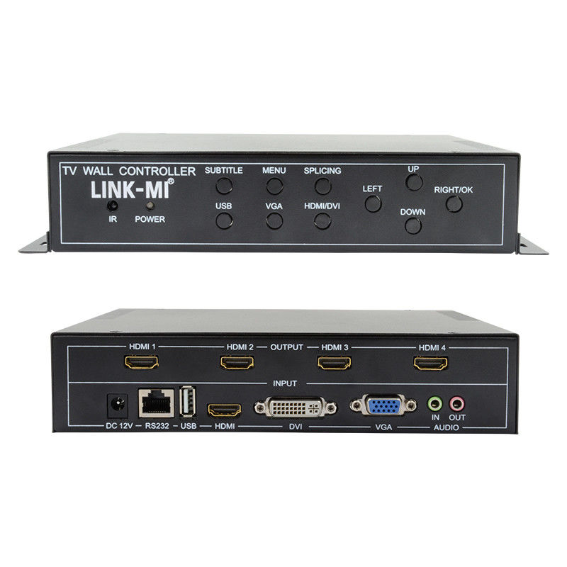2X2 HDMI Video Wall Controller Support 1X4 1X3 1X2 TV Splicing Box for 4 Screens