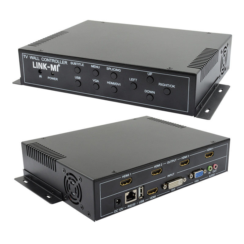 2X2 HDMI Video Wall Controller Support 1X4 1X3 1X2 TV Splicing Box for 4 Screens