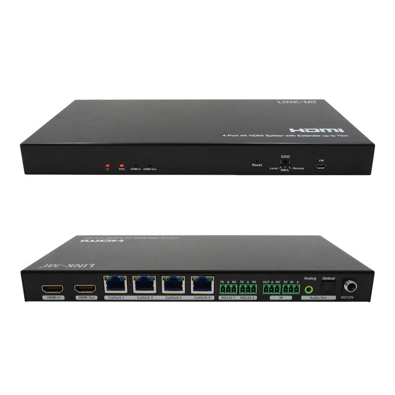 70M 1x4 4K HDMI Splitter Extender With Audio Extract 1x4 Hdmi Splitter Over Cat6
