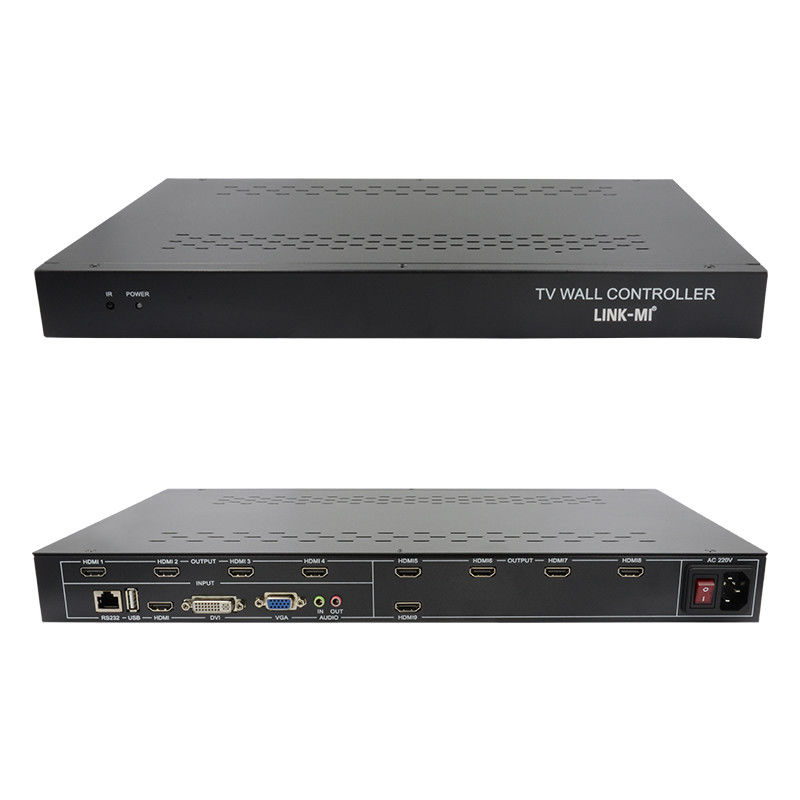 9 Channels HDMI Video Wall Controller 3X3 Zoom Subtitles Multi Display Controller For Advertising