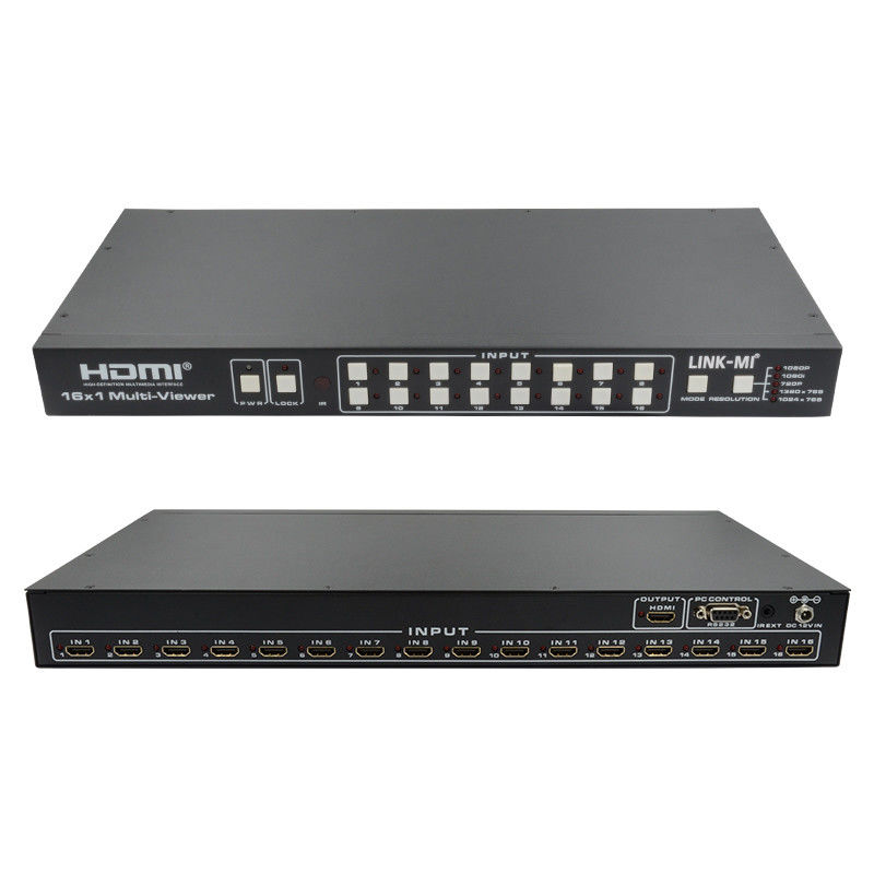 16X1 AV 4K Quad Multiviewer 16 In 1 Out Seamless Video Switcher Processor