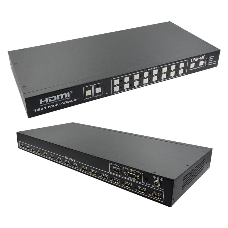 16X1 AV 4K Quad Multiviewer 16 In 1 Out Seamless Video Switcher Processor