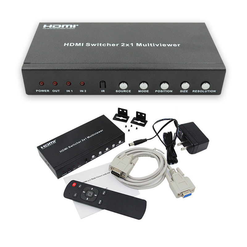 225MHz HDMI Quad Screen Splitter HDMI 2x1 Multiviewer With PIP 2 In 1 Out