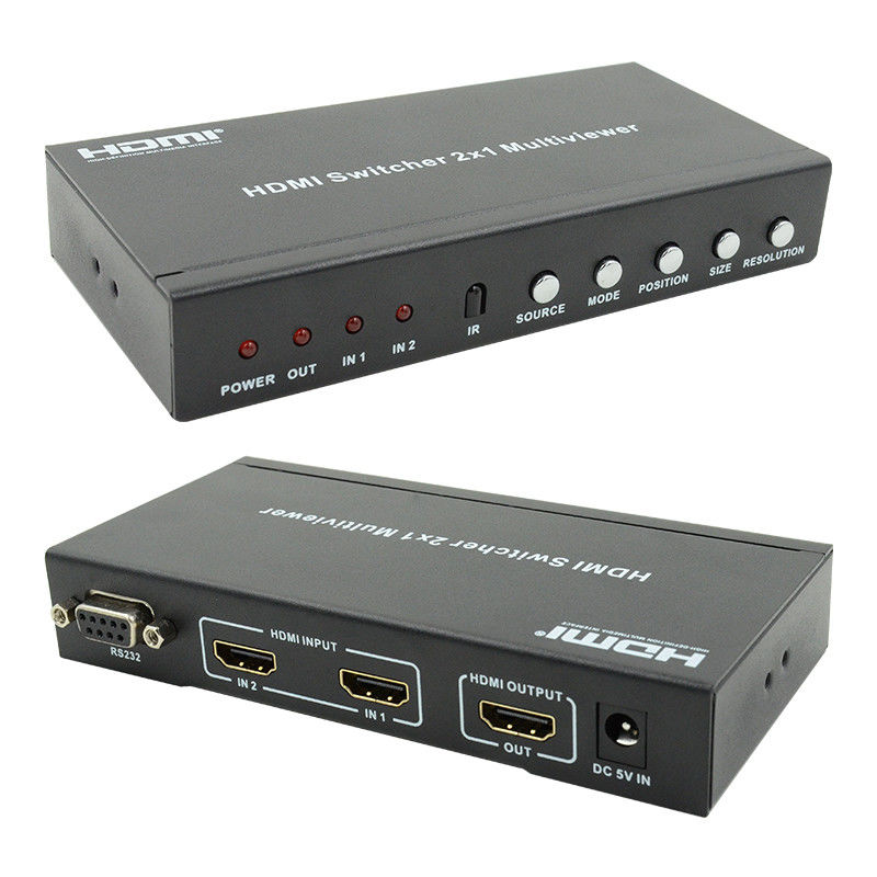 225MHz HDMI Quad Screen Splitter HDMI 2x1 Multiviewer With PIP 2 In 1 Out