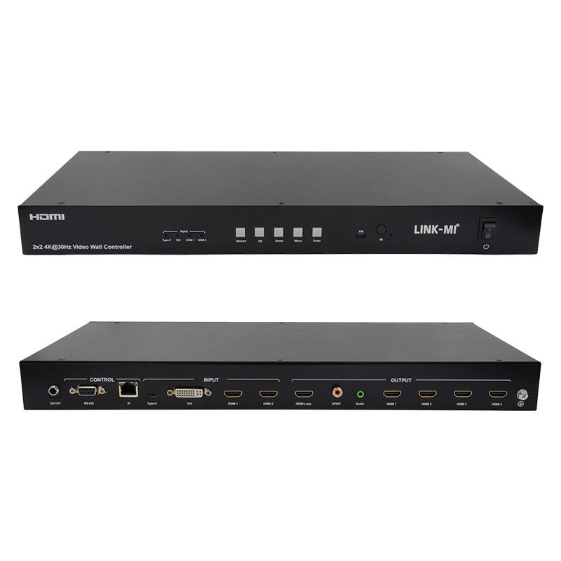 4K Video Wall Matrix Controller 2x2 1x4 4x1 10x10 Splicing Display USB Type C DVI