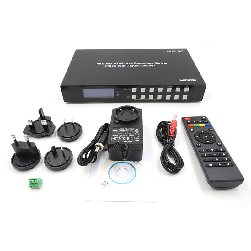 60Hz 4X4 4K Video Wall Controller 4X1 2x2 TV Wall Controller Seamless Matrix Switch