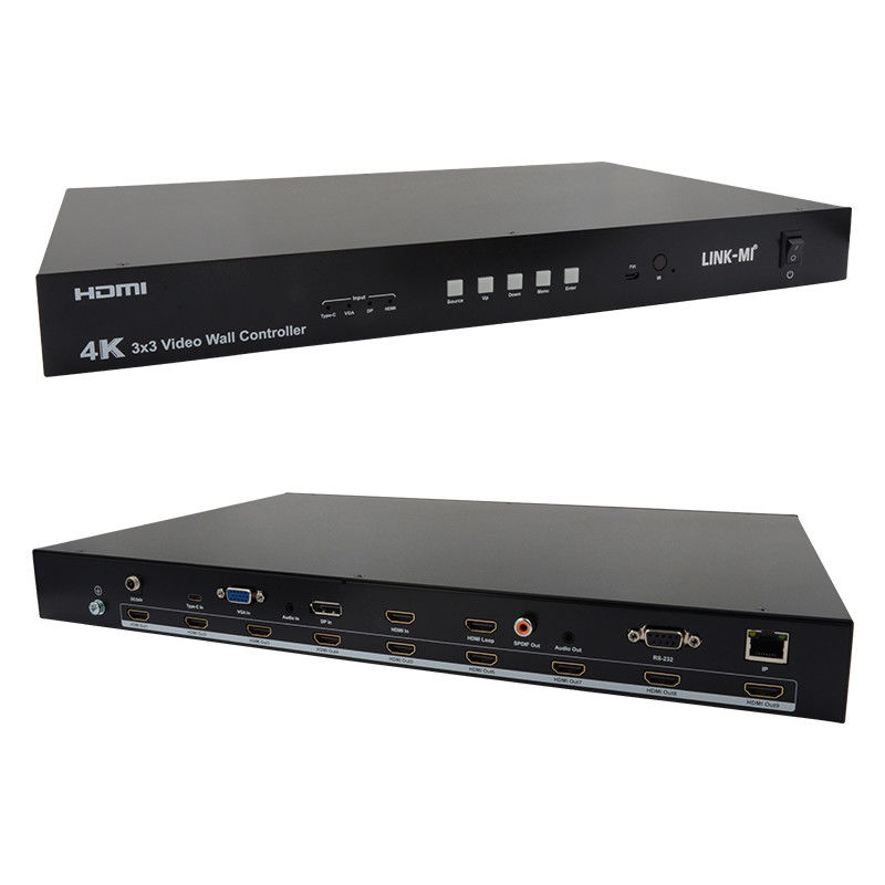 Ultra HD 4K Video Wall Controller HDMI DP 3x3 Video Wall Processor VGA USB Type-C