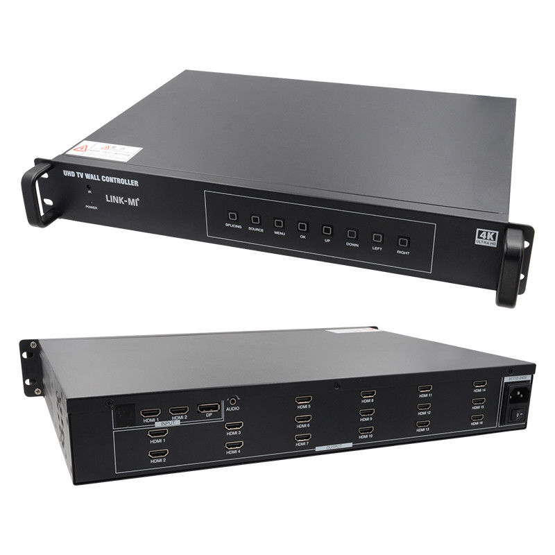4K 4X4 HDMI Video Wall Controller 16 HDMI Outputs Image Rotation Video Wall Processor