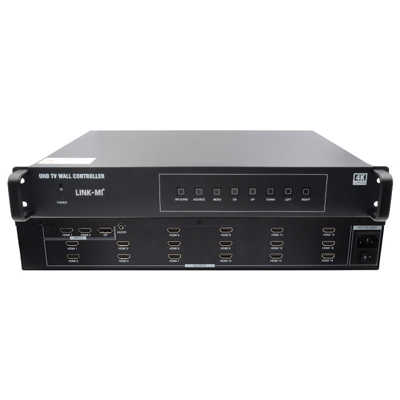 4K 4X4 HDMI Video Wall Controller 16 HDMI Outputs Image Rotation Video Wall Processor