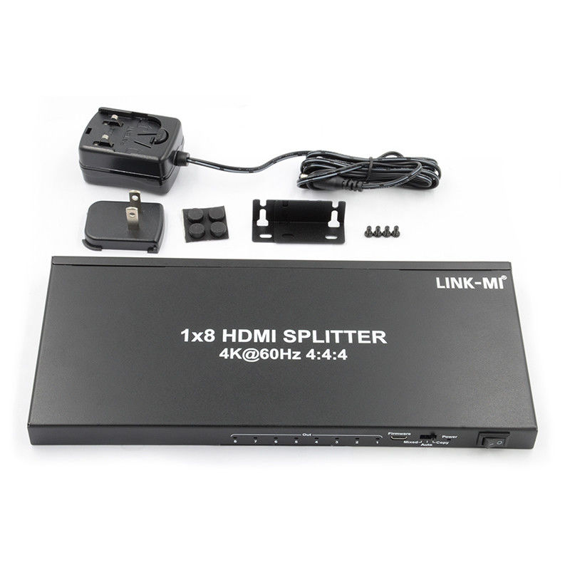 1/8 4K HDMI Splitter 1 In 8 Out 60Hz 3D 18G  Video Audio Splitter For 8 Displays