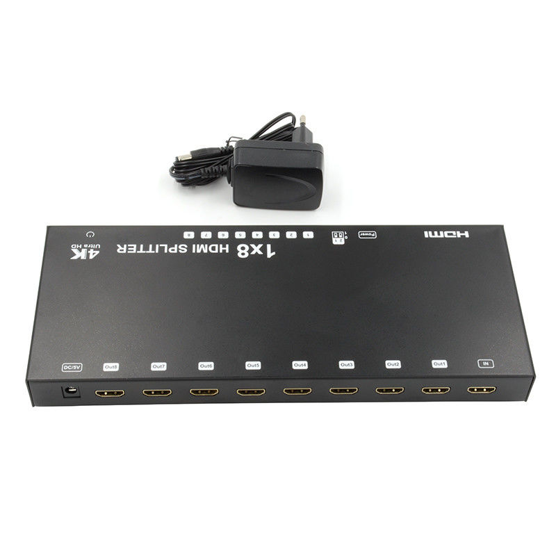 8 Ports 4K HDMI Splitter Video Splitter 3d EDID 1 In 8 Out Duplicator For 8 TVs
