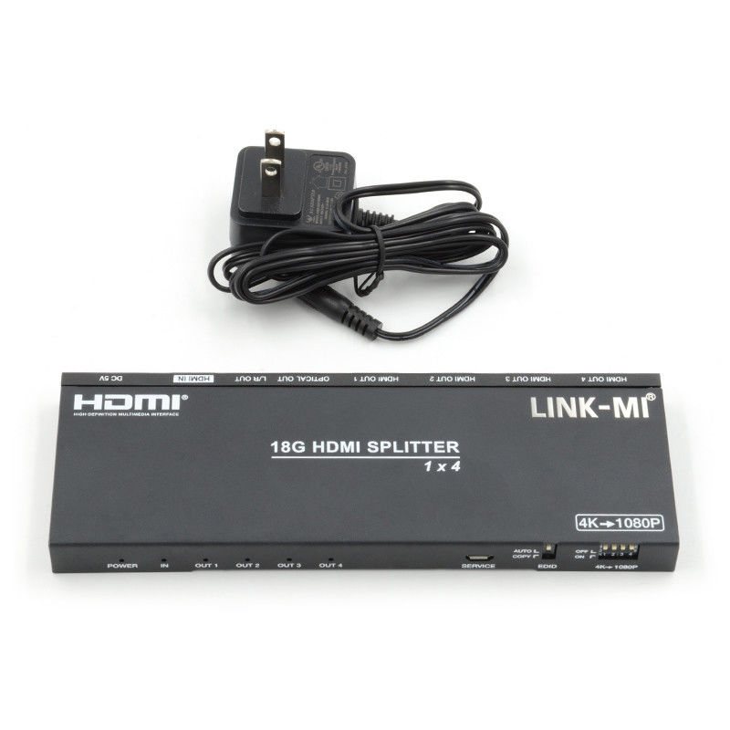 4K 1X4 Multi HDMI Splitter EDID Analog Optical HDMI2.0b 4 Port Video Splitter