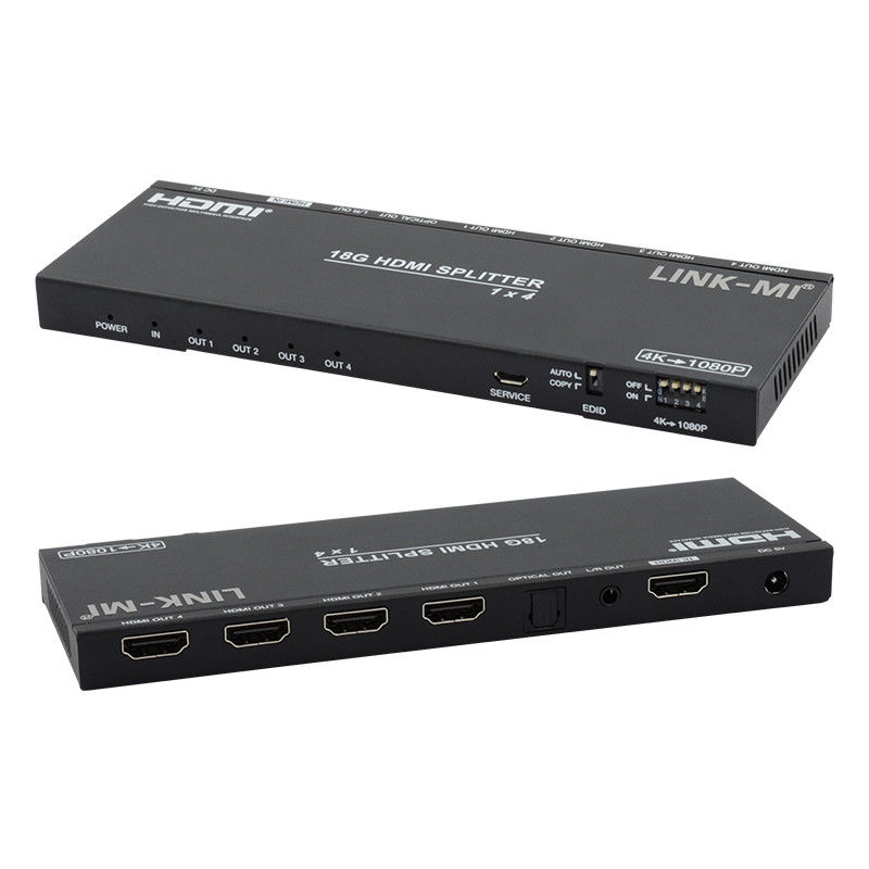 4K 1X4 Multi HDMI Splitter EDID Analog Optical HDMI2.0b 4 Port Video Splitter