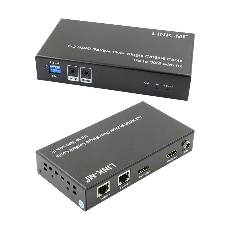 1X2 50M 4K HDMI Splitter Over Cat5e/6 Cable Support 3D IR Cascading For 4 Layers