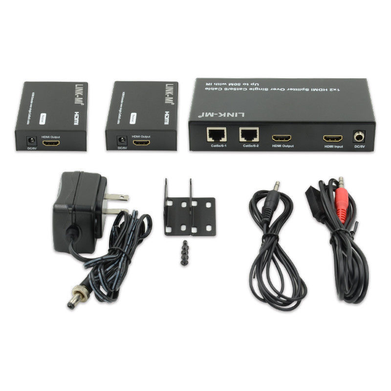 1X2 50M 4K HDMI Splitter Over Cat5e/6 Cable Support 3D IR Cascading For 4 Layers