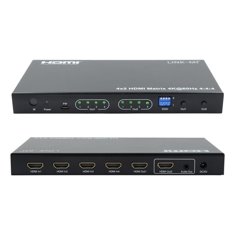 HDMI 4x2 Matrix Switcher 4K@60hz YUV4:4:4 18Gbps HDCP2.2 4 In 2 Out Hdmi Video Switcher