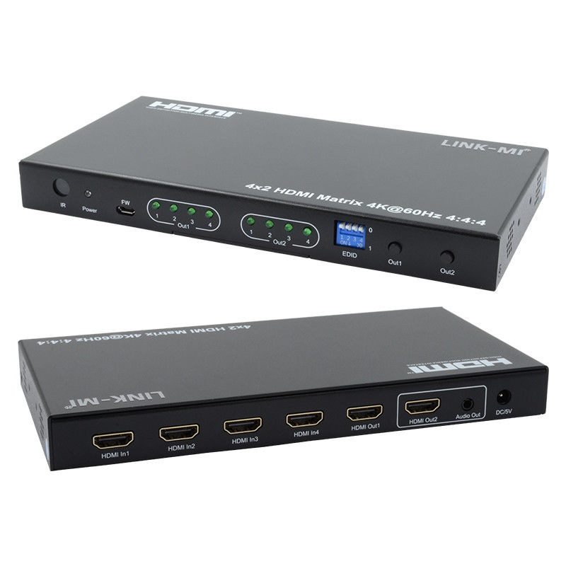 HDMI 4x2 Matrix Switcher 4K@60hz YUV4:4:4 18Gbps HDCP2.2 4 In 2 Out Hdmi Video Switcher