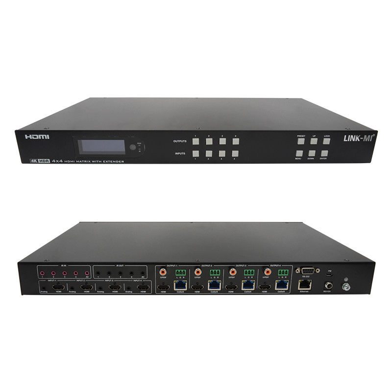 70m 4x4 HDMI Matrix Extender With 4 HDMI Loop Out 4K HDMI Matrix Switch