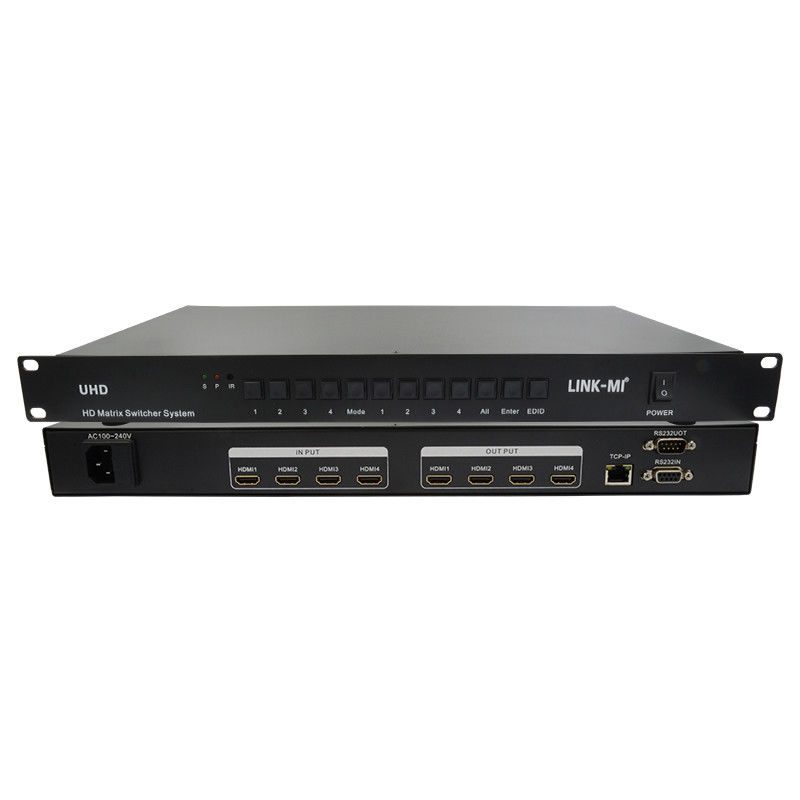 4X4 HDMI Matrix Switcher System 4K HDMI Video Switch Support RS232 TCP/IP