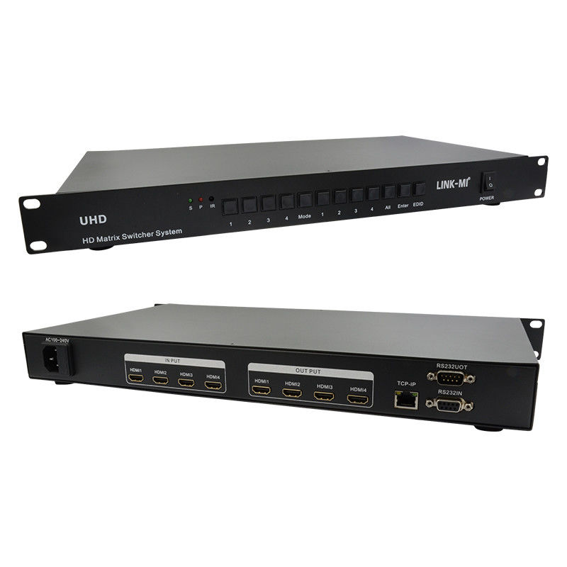 4X4 HDMI Matrix Switcher System 4K HDMI Video Switch Support RS232 TCP/IP