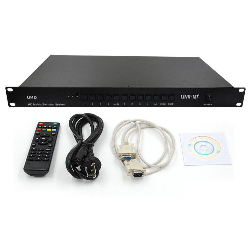 4X4 HDMI Matrix Switcher System 4K HDMI Video Switch Support RS232 TCP/IP