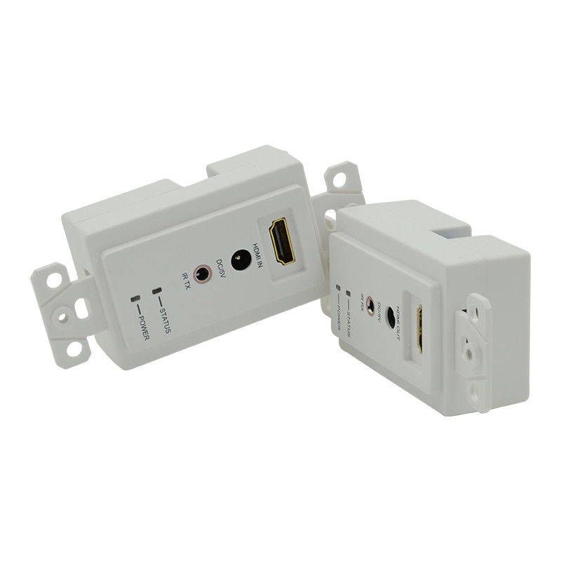 60m HDMI Wall Plate Extender Over Single Cat5e Cat 6 To Hdmi Extender Support 3D IR
