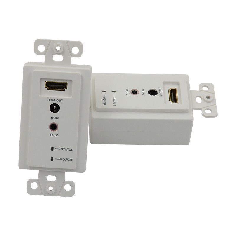 60m HDMI Wall Plate Extender Over Single Cat5e Cat 6 To Hdmi Extender Support 3D IR