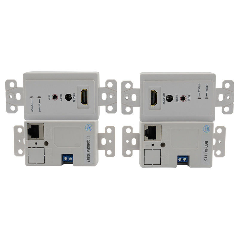 60m HDMI Wall Plate Extender Over Single Cat5e Cat 6 To Hdmi Extender Support 3D IR