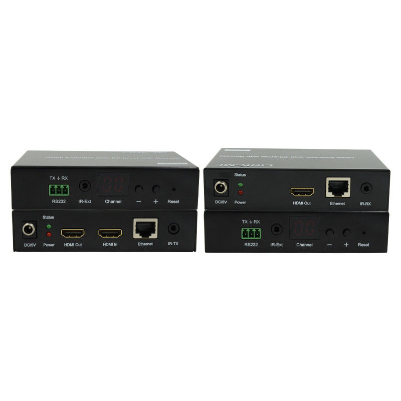 120M HDMI Extender Distribution Over IP Extender With LED Remote RS232 AV Over IP