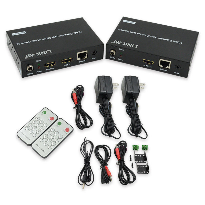 120M HDMI Extender Distribution Over IP Extender With LED Remote RS232 AV Over IP