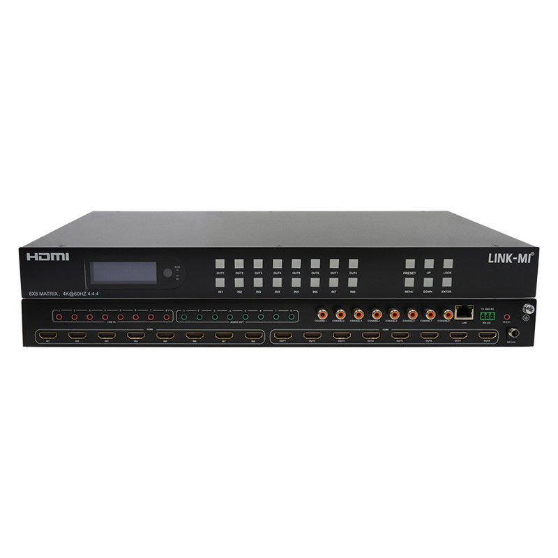 8x8 HDMI Matrix 4k Hdmi Switcher With Analog Audio Extraction Support 18Gbps HDR