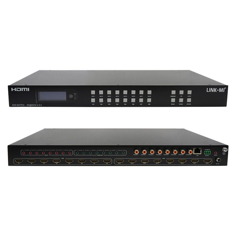 8x8 HDMI Matrix 4k Hdmi Switcher With Analog Audio Extraction Support 18Gbps HDR
