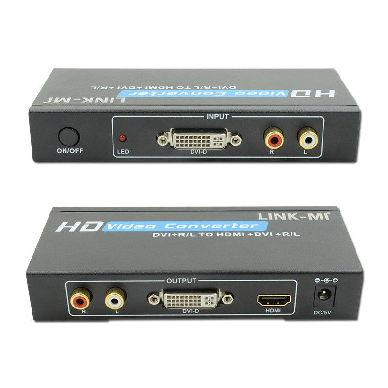 1080P DVI To HDMI Converter With Audio Support DVI Analog RCA Audio Input