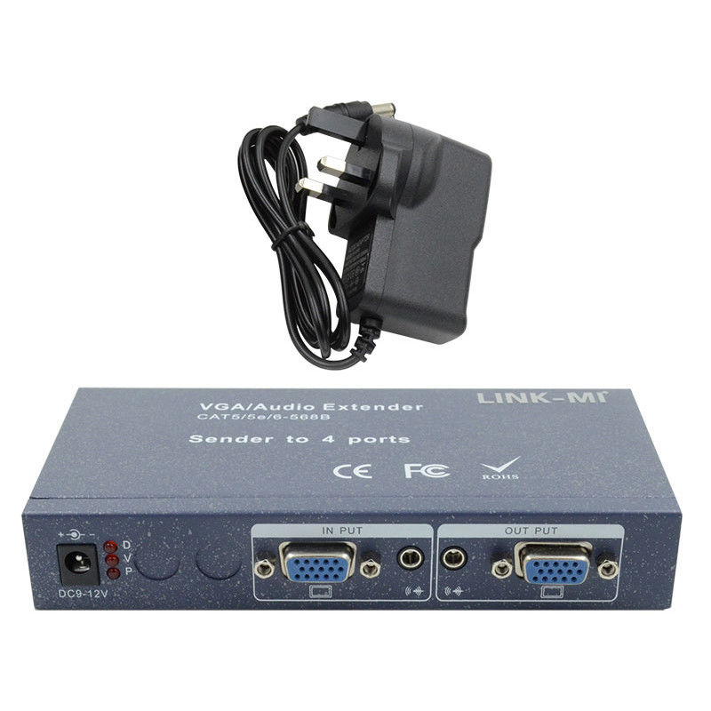 15pin 4 Port VGA Extender 1 To 4 VGA Splitter 4 Channels Video UTP Extender