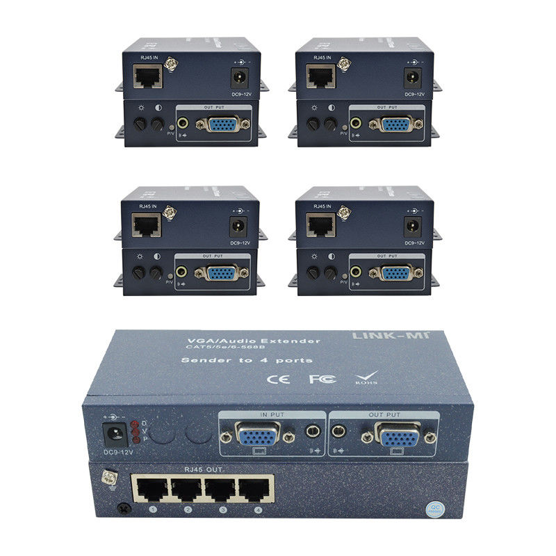 15pin 4 Port VGA Extender 1 To 4 VGA Splitter 4 Channels Video UTP Extender